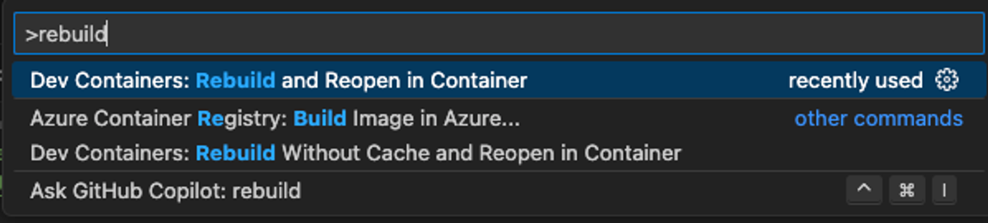 how to reopen the project in a container